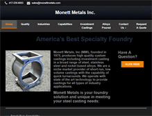 Tablet Screenshot of monettmetals.com